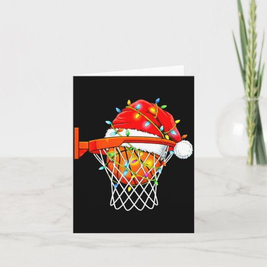 Santa Basketball Dunk Christmas Srts For Boys Girl カード (正面)