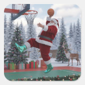 Santa Basketball Sticker スクエアシール (正面)