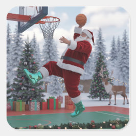 Santa Basketball Sticker スクエアシール