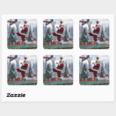 Santa Basketball Sticker スクエアシール (シート)