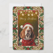 Santa Basset Hound Christmas シーズンカード (正面)