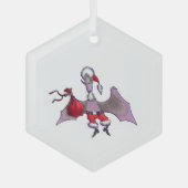 Santa Bat hexagon glass ornament ガラスオーナメント (正面)
