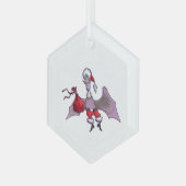 Santa Bat hexagon glass ornament ガラスオーナメント (正面左)