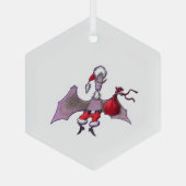 Santa Bat hexagon glass ornament ガラスオーナメント (裏面)