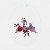 Santa Bat oval metal ornament メタルオーナメント (正面)