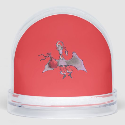 Santa Bat red snow globe (正面)
