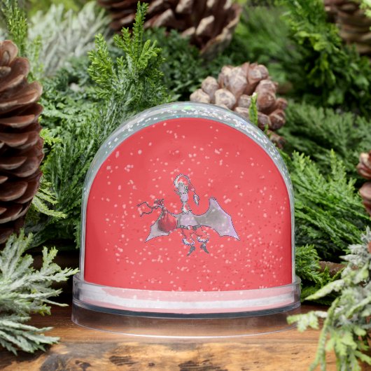 Santa Bat red snow globe (冬)