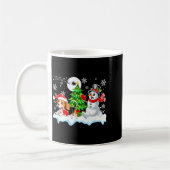 Santa Beagle Snowman Running Friends Christmas Own コーヒーマグカップ (左)