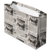 Santa Bear Breaking News Newspaper Christmas Deer ラージペーパーバッグ (裏面アングル)