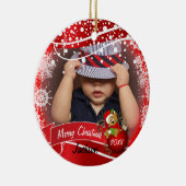 Santa Bear on Redのクリスマスフォト セラミックオーナメント (右)