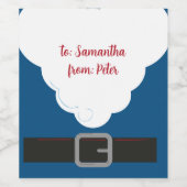 Santa Beard Hope You've Been Good - Cobalt Blue ワインラベル (シングルラベル)