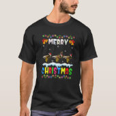 Santa Bee Animals Merry Christmas Pajama Tシャツ (正面)