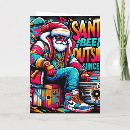 Santa Been Outside Holiday Card カード (裏面)