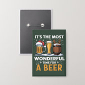 Santa Beer Christmas Party Drinking Family Gifts 缶バッジ (正面/裏面)