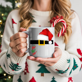Santa Belt Mug – Ho Ho Ho and Merry Christmas コーヒーマグカップ