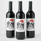 Santa Bernese Mountain Dog Berner Bmd Ugly Christm ワインラベル (ボトル)
