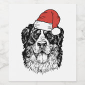 Santa Bernese Mountain Dog Berner Bmd Ugly Christm ワインラベル (シングルラベル)