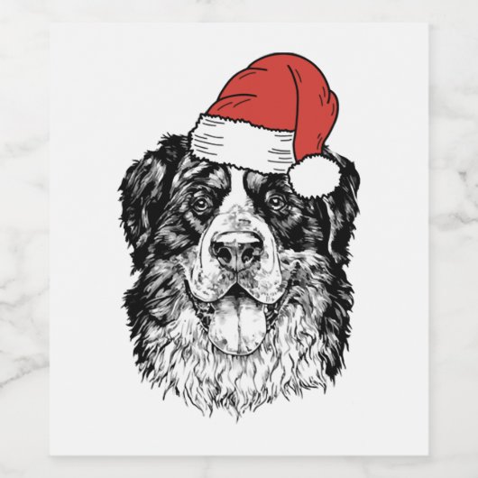 Santa Bernese Mountain Dog Berner Bmd Ugly Christm ワインラベル (シングルラベル)