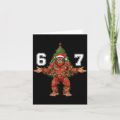 Santa Bigfoot 67 Christmas Tree Xmas Lights Funny  カード (正面)