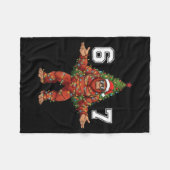 Santa Bigfoot 67 Christmas Tree Xmas Lights Funny  フリースブランケット (正面(横))