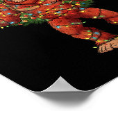 Santa Bigfoot 67 Christmas Tree Xmas Lights Funny  ポスター (角)