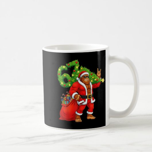 Santa Bigfoot 67 Meme Funny Six Seven Christmas Ho コーヒーマグカップ (右)
