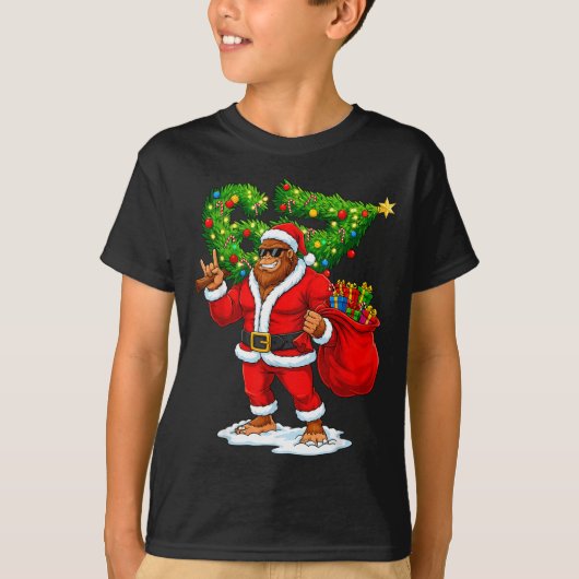 Santa Bigfoot 67 Meme Funny Six Seven Christmas Ho Tシャツ (正面)