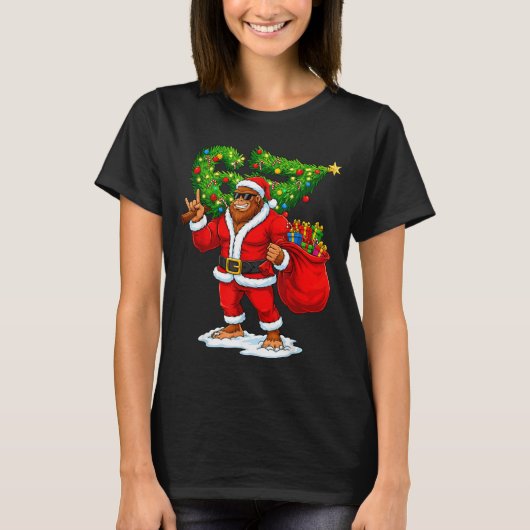 Santa Bigfoot 67 Meme Funny Six Seven Christmas Ho Tシャツ (正面)