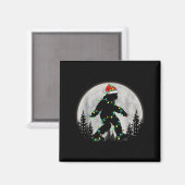 Santa Bigfoot Christmas Lights Funny Sasquatch Bel マグネット (正面/裏面)
