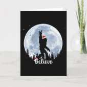 Santa Bigfoot Christmas Rock Roll Sasquatch Believ カード (正面)