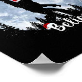 Santa Bigfoot Christmas Rock Roll Sasquatch Believ ポスター (角)