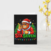 Santa Bigfoot Christmas Sasquatch 67 Funny Meme Si カード (黄色い花)