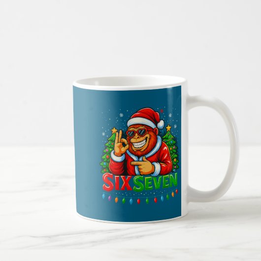 Santa Bigfoot Christmas Sasquatch 67 Funny Meme Si コーヒーマグカップ (右)