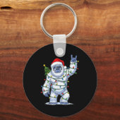 Santa Bigfoot Christmas Tree Xmas Lights Funny Sas キーホルダー (正面)