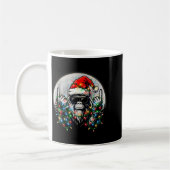 Santa Bigfoot Christmas Tree Xmas Lights Funny Sas コーヒーマグカップ (左)