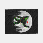 Santa Bigfoot Christmas Tree Xmas Lights Funny Sas フリースブランケット (正面(横))