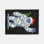 Santa Bigfoot Christmas Tree Xmas Lights Funny Sas フリースブランケット (正面(横))