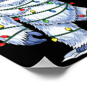 Santa Bigfoot Christmas Tree Xmas Lights Funny Sas ポスター (角)