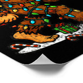 Santa Bigfoot Christmas Tree Xmas Lights Funny Sas ポスター (角)