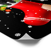 Santa Black Toy Odle In Christmas Sock Pajama  ポスター (角)