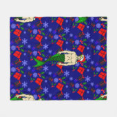 santa blonde merman ugly xmas mermaid gifts フリースブランケット (正面(横))