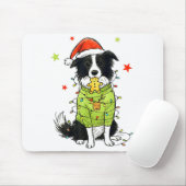 Santa Border Collie Christmas Border Collie Dog Mo マウスパッド (マウス)