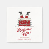 Santa Bottoms Up Funny Holiday Cocktail Accent スタンダードカクテルナプキン (正面)