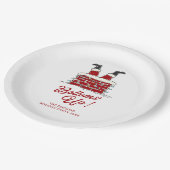 Santa Bottoms Up Funny Holiday Party ペーパープレート (アングル)