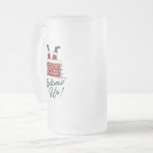 Santa “Bottoms Up” Funny Holiday Party Gift フロストグラスビールジョッキ (正面左)
