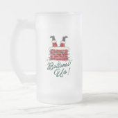 Santa “Bottoms Up” Funny Holiday Party Gift フロストグラスビールジョッキ (左)