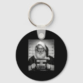 Santa Breaking Entering Mugshot Funny Christmas Ho キーホルダー (正面)