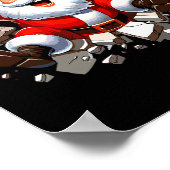 Santa Breaking Through Wall Xmas Toddler Boys Kids ポスター (角)