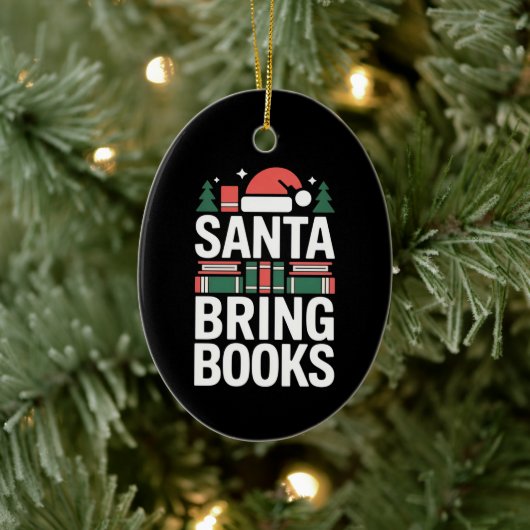 Santa Bring Books Book Lover Christmas Tree セラミックオーナメント (ツリー)