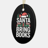 Santa Bring Books Book Lover Christmas Tree セラミックオーナメント (左)
